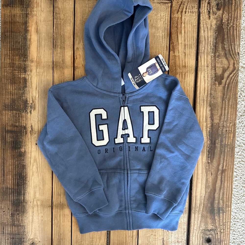 NWT Gap‎ Kids Blue Full Zip Hoodie Gap Original Logo Sweatshirt
